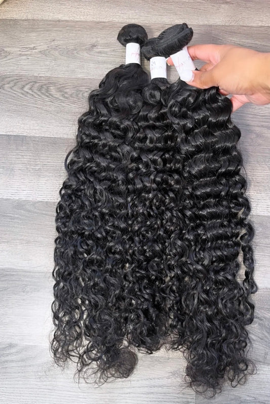 Full Deep wave 12A human hair bundles ( black )