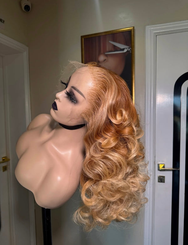 Custom honey blond human 13x6 wig