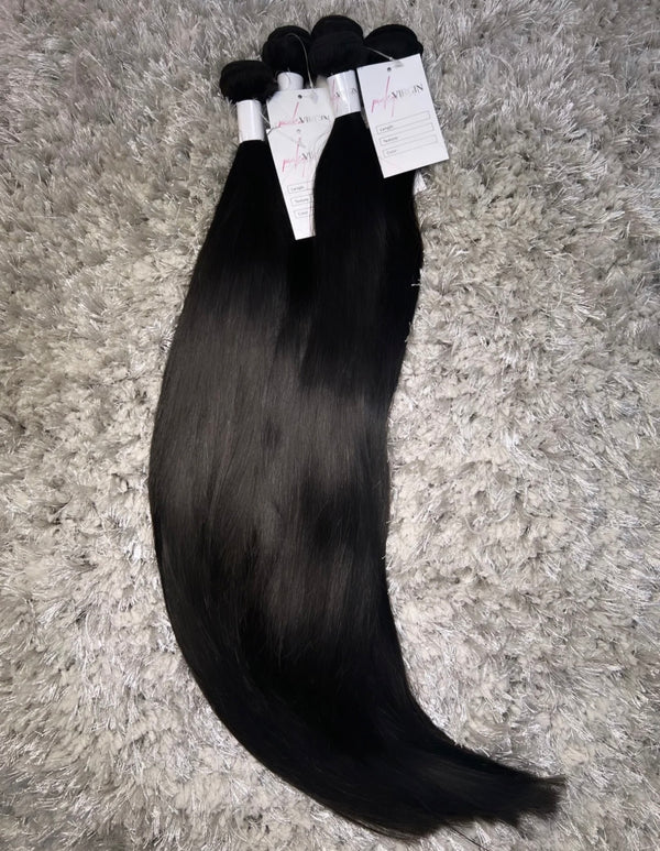 1 straight black bundle