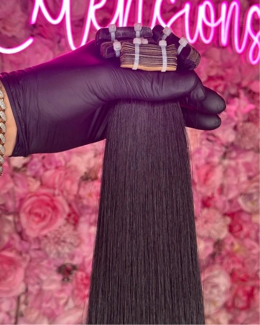 natural black human hair tape ins extensions