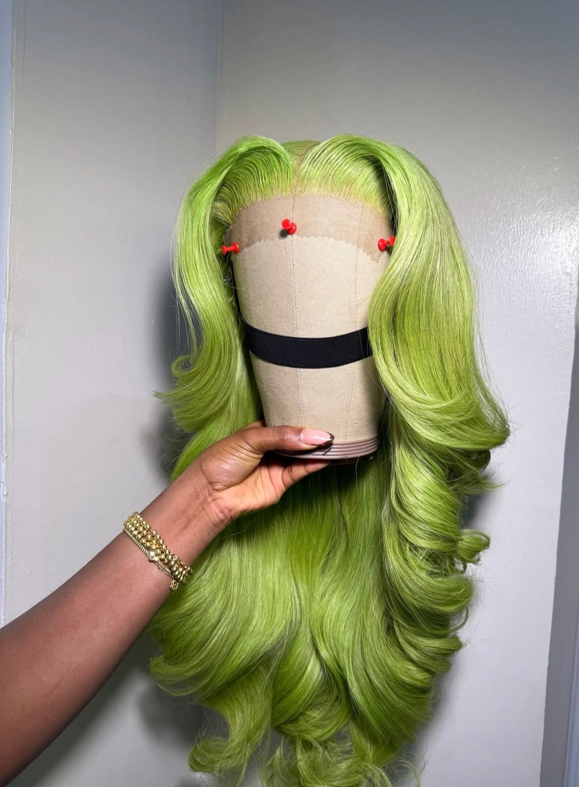 Custom Green 13x6 lace frontal wig