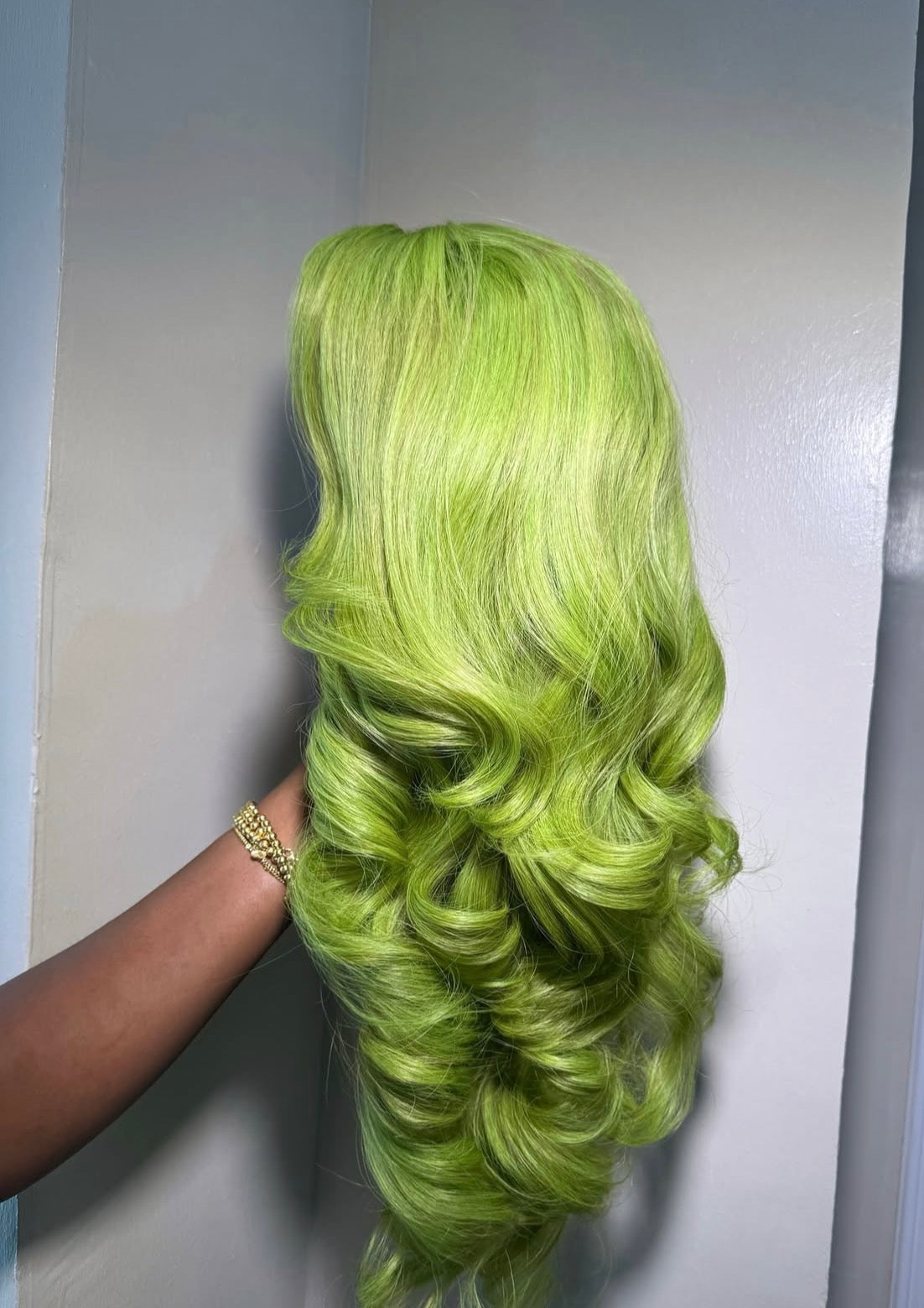 Custom Green 13x6 lace frontal wig