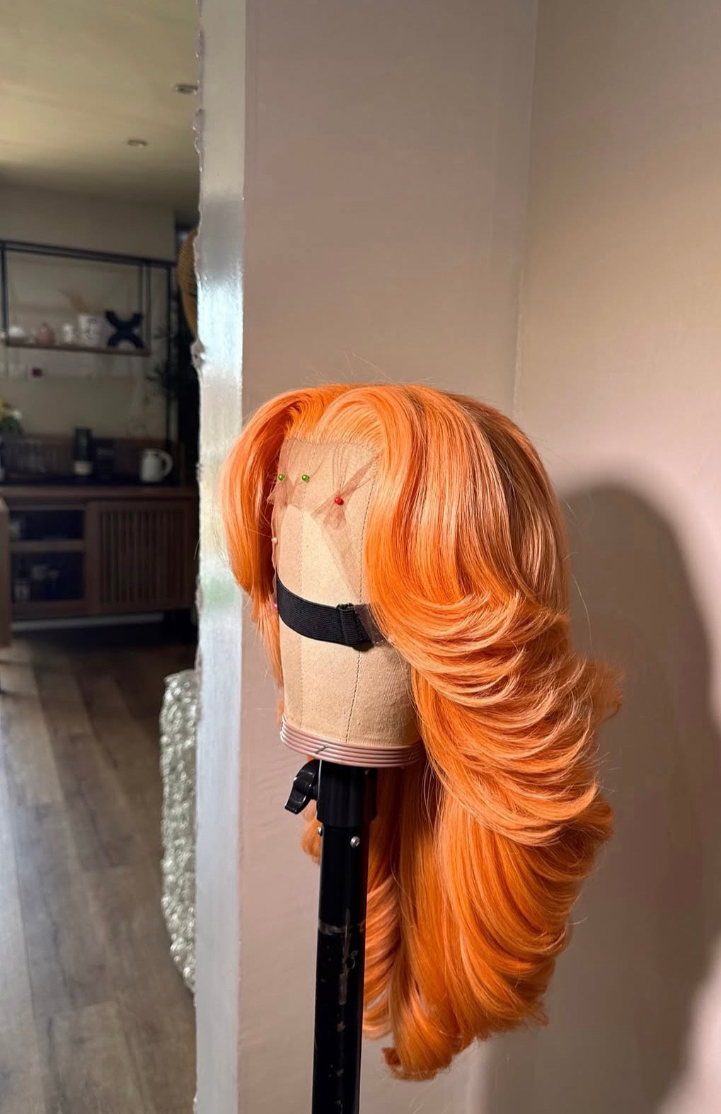 Custom orange 13x6 lace front wig